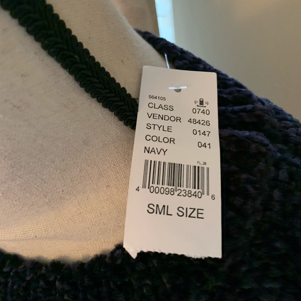 PacSun Navy Blue Chenille Cropped Sweater ,Size Small NWT‎ - Picture 5 of 5